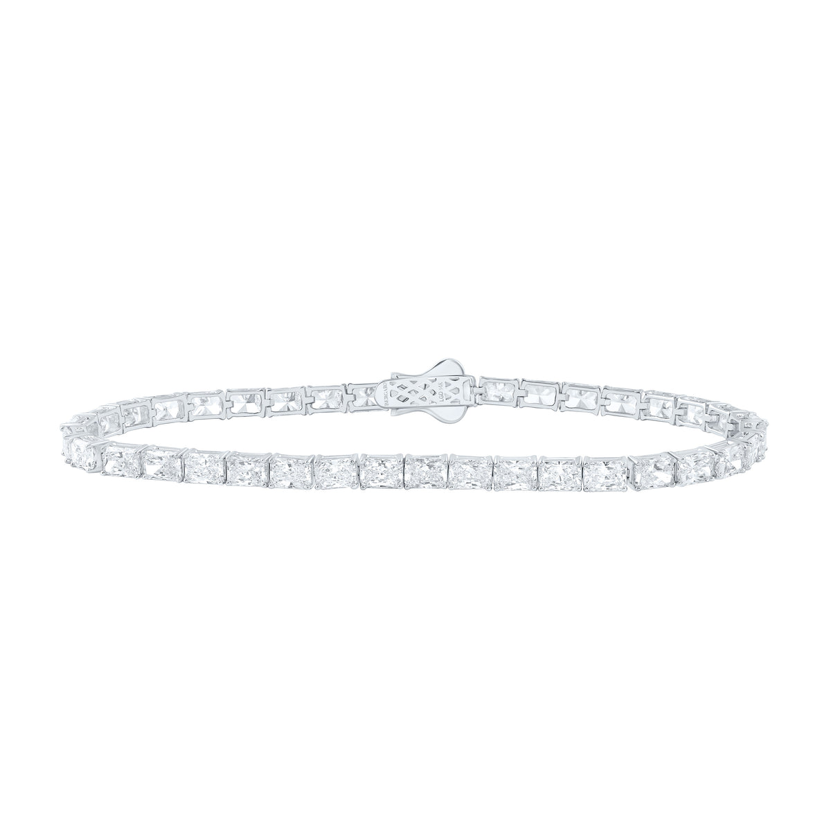 14K Yellow Or White Gold Lab Grown Diamond Fashion Radiant Bracelet (7 Inch)
