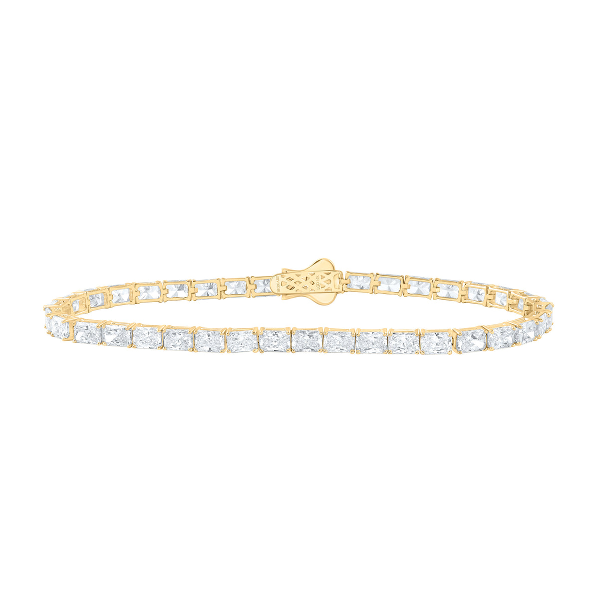 14K Yellow Or White Gold Lab Grown Diamond Fashion Radiant Bracelet (7 Inch)