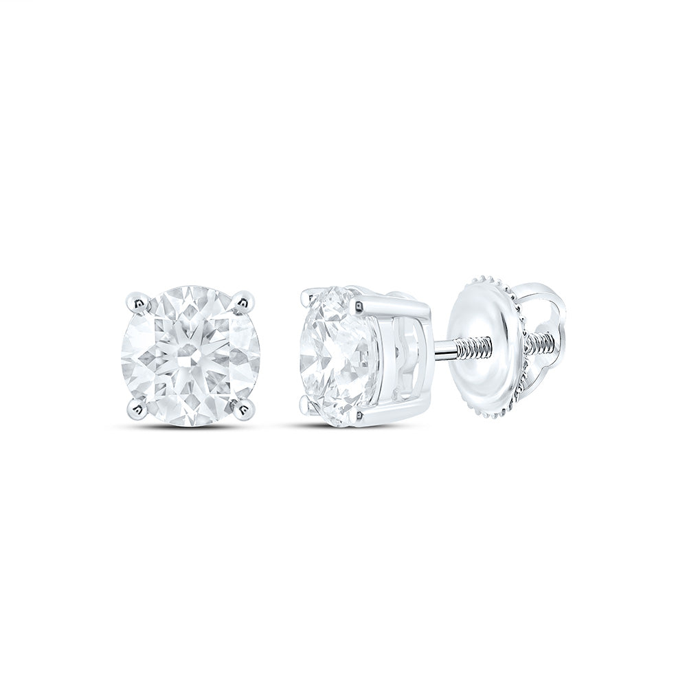 14K Yellow Or White Gold 1 1/2 Cttw Lab Grown Diamond Round Solitaire Earring