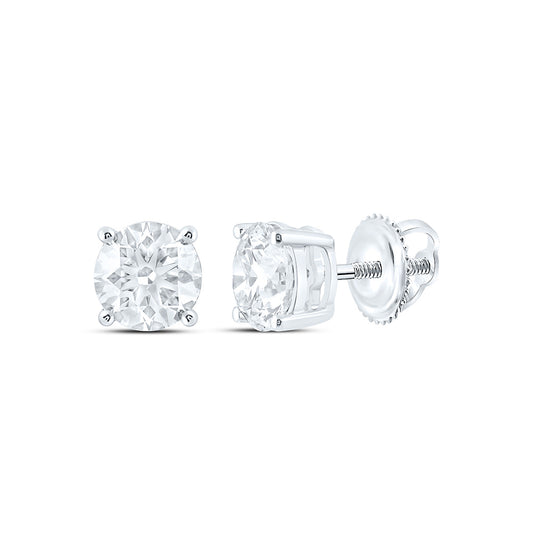 14K Yellow Or White Gold 1 1/2 Cttw Lab Grown Diamond Round Solitaire Earring
