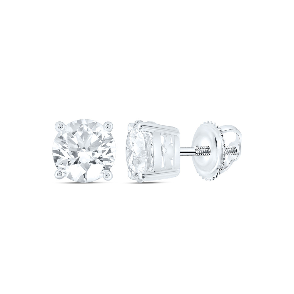 14K Yellow Or White Gold 2 Cttw Lab Grown Diamond Round Solitaire Earring