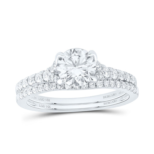 14K Yellow Or White Gold 1 1/2 Cttw Lab Grown Diamond 1 Cttw Center Round Bridal Set