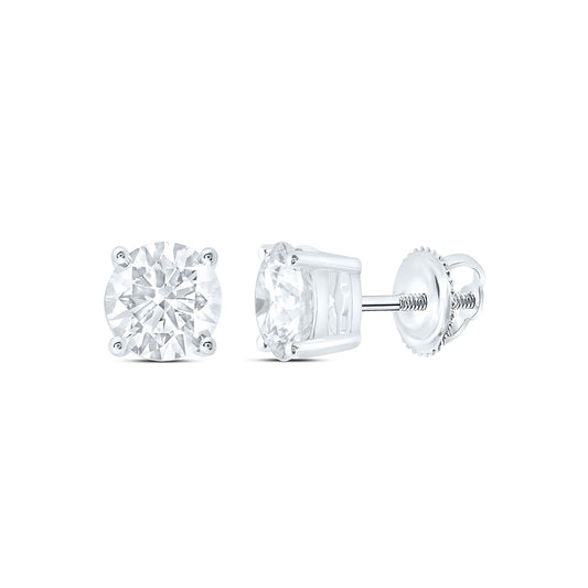 14K Yellow Or White Gold 2 1/2 Cttw Lab Grown Diamond Round Solitaire Earring