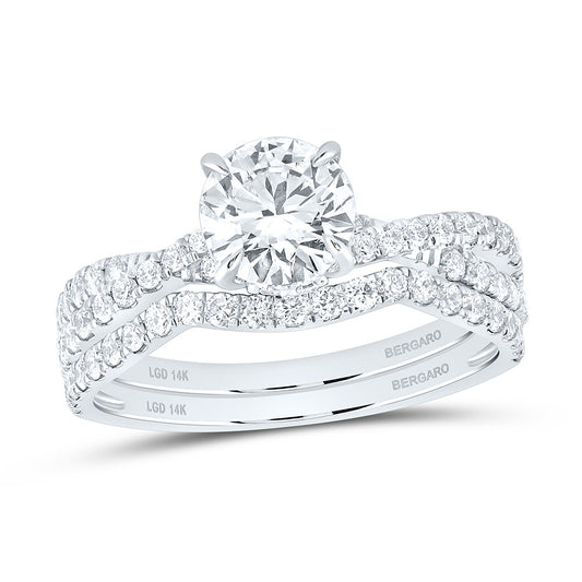 14K Yellow Or White Gold 1 3/4 Cttw Lab Grown Diamond 1 Cttw Center Round Bridal Set