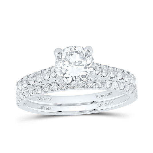 14K Yellow Or White Gold 1 1/2 Cttw Lab Grown Diamond 1 Cttw Center Round Bridal Set