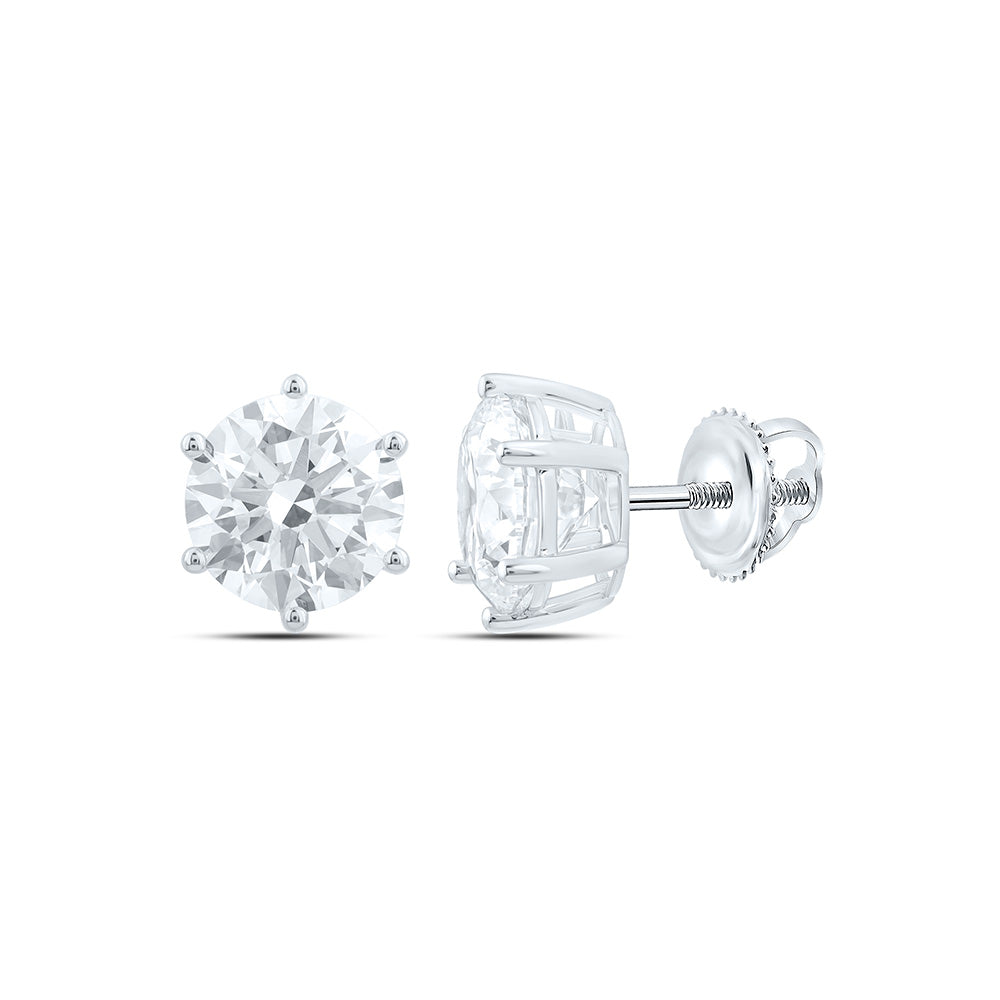 14K Yellow Or White Gold 4 Cttw Lab Grown Diamond Round Solitaire Earring