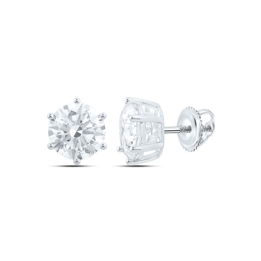 14K Yellow Or White Gold 4 Cttw Lab Grown Diamond Round Solitaire Earring