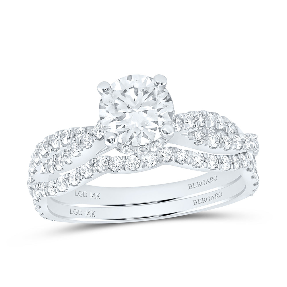 14K Yellow Or White Gold 1 3/4 Cttw Lab Grown Diamond 1 Cttw Center Round Bridal Set