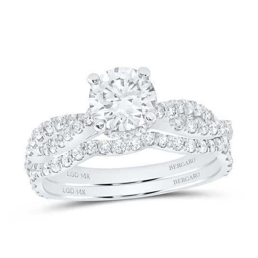 14K Yellow Or White Gold 1 3/4 Cttw Lab Grown Diamond 1 Cttw Center Round Bridal Set