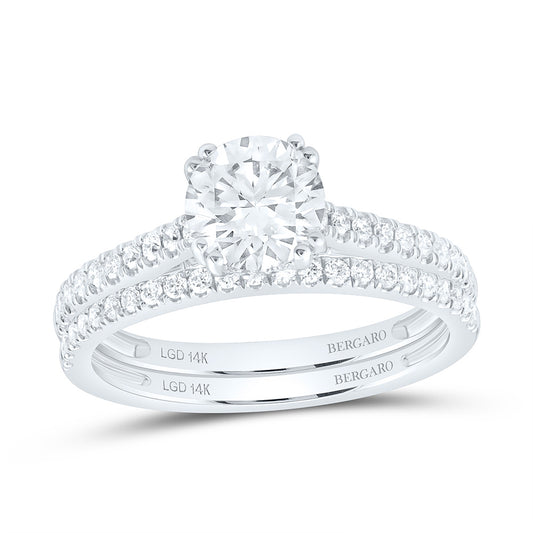 14K Yellow Or White Gold 1 1/2 Cttw Lab Grown Diamond 1 Cttw Center Round Bridal Set