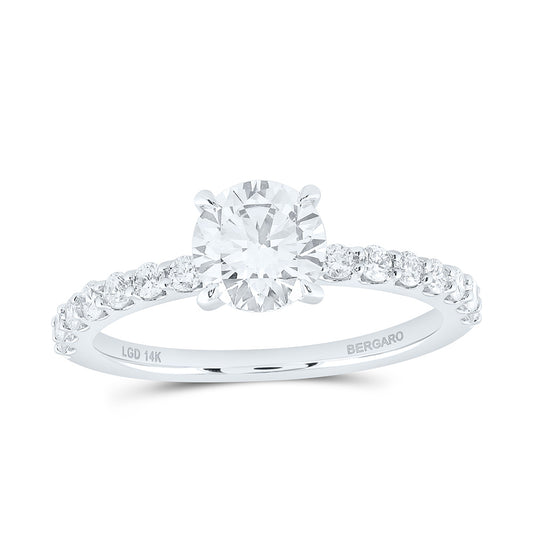 14K Yellow Or White Gold 1 1/3 Cttw Lab Grown Diamond 1 Cttw Center Round Engagement Ring