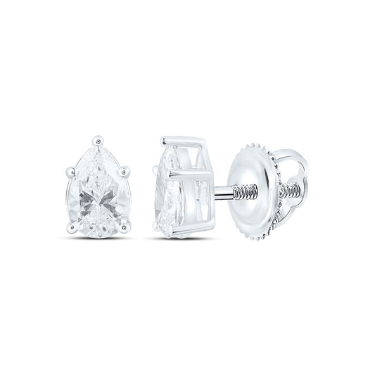 14K Yellow Or White Gold 3/4 Cttw Lab Grown Diamond Pear Solitaire Earring