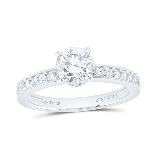14K Yellow Or White Gold 1 1/3 Cttw Lab Grown Diamond 1 Cttw Center Round Engagement Ring