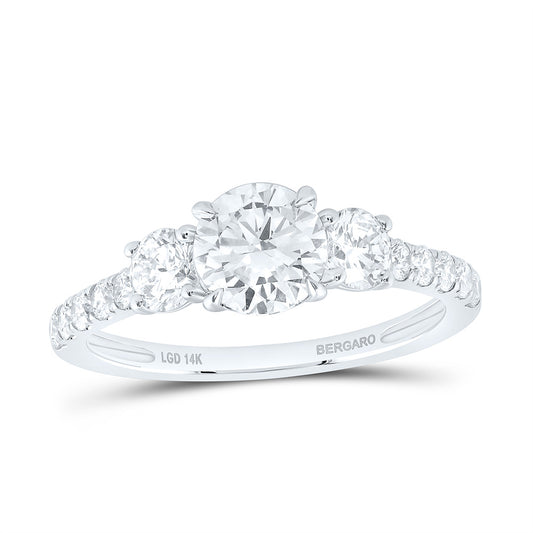 14K Yellow Or White Gold 1 7/8 Cttw Lab Grown Diamond 1 Cttw Center Round Engagement Ring