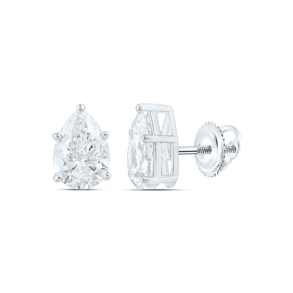 14K Yellow Or White Gold 1 Cttw Lab Grown Diamond Pear Solitaire Earring