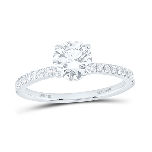 14K Yellow Or White Gold 1 1/4 Cttw Lab Grown Diamond 1 Cttw Center Round Engagement Ring