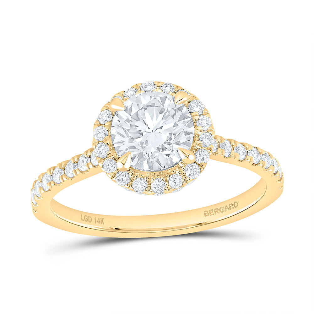 14K Yellow Or White Gold 1 1/2 Cttw Lab Grown Diamond 1 Cttw Center Round Engagement Ring