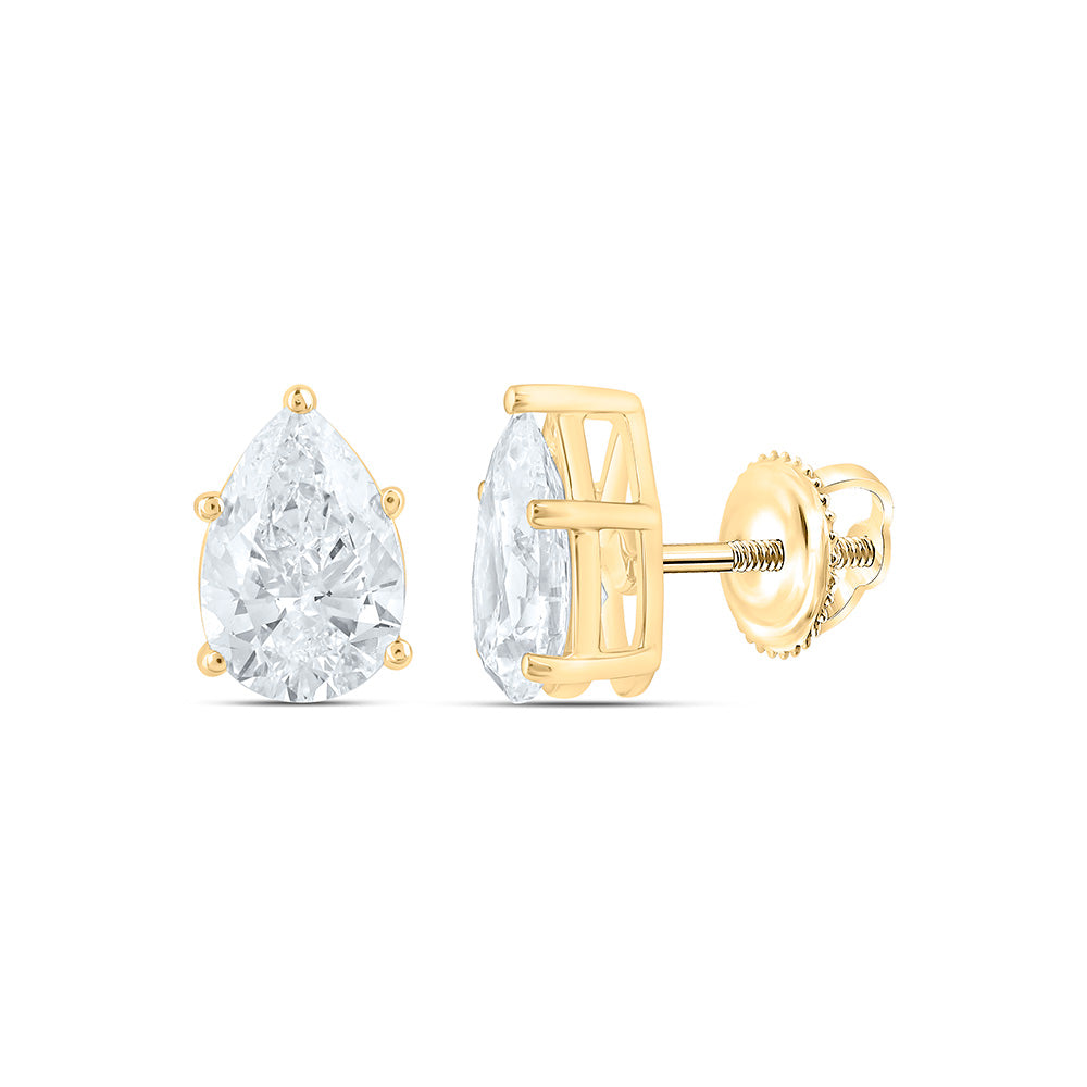 14K Yellow Or White Gold 1 Cttw Lab Grown Diamond Pear Solitaire Earring