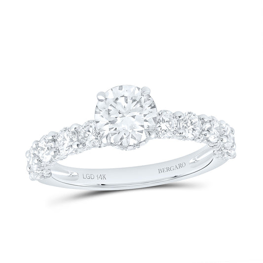 14K Yellow Or White Gold 2 1/2 Cttw Lab Grown Diamond 1 Cttw Center Round Engagement Ring