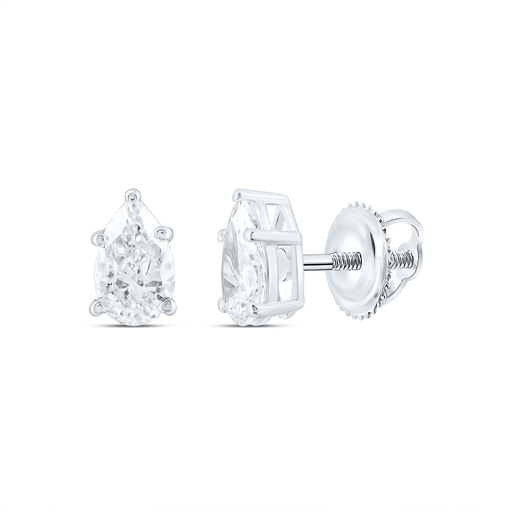 14K Yellow Or White Gold 3 Cttw Lab Grown Diamond Pear Solitaire Earring