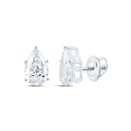 14K Yellow Or White Gold 4 Cttw Lab Grown Diamond Pear Solitaire Earring