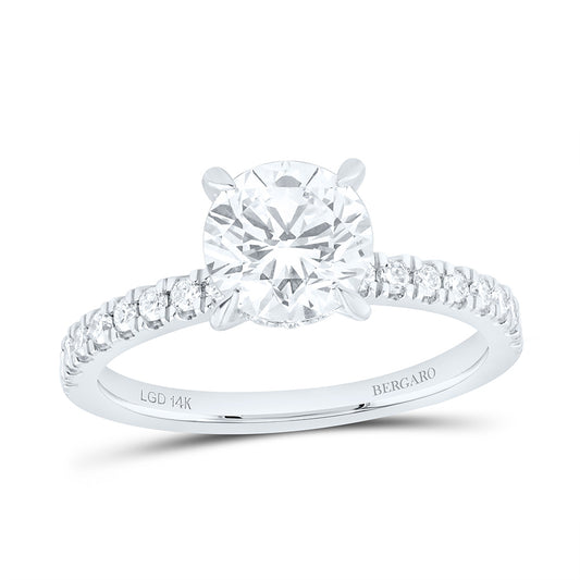 14K Yellow Or White Gold 1 7/8 Cttw Lab Grown Diamond 1 1/2 Cttw Center Round Engagement Ring