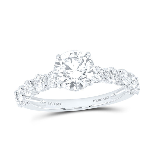 14K Yellow Or White Gold 3 Cttw Lab Grown Diamond 1 1/2 Cttw Center Round Engagement Ring