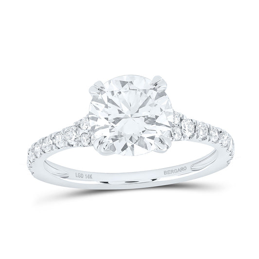 14K Yellow Or White Gold 2 1/3 Cttw Lab Grown Diamond 2 Cttw Center Round Engagement Ring