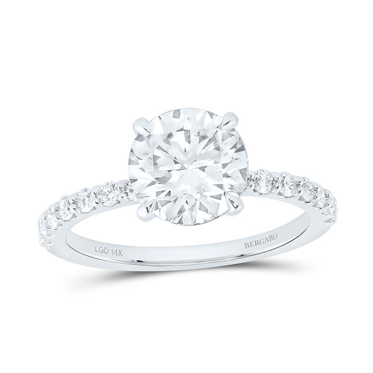 14K Yellow Or White Gold 2 1/3 Cttw Lab Grown Diamond 2 Cttw Center Round Engagement Ring
