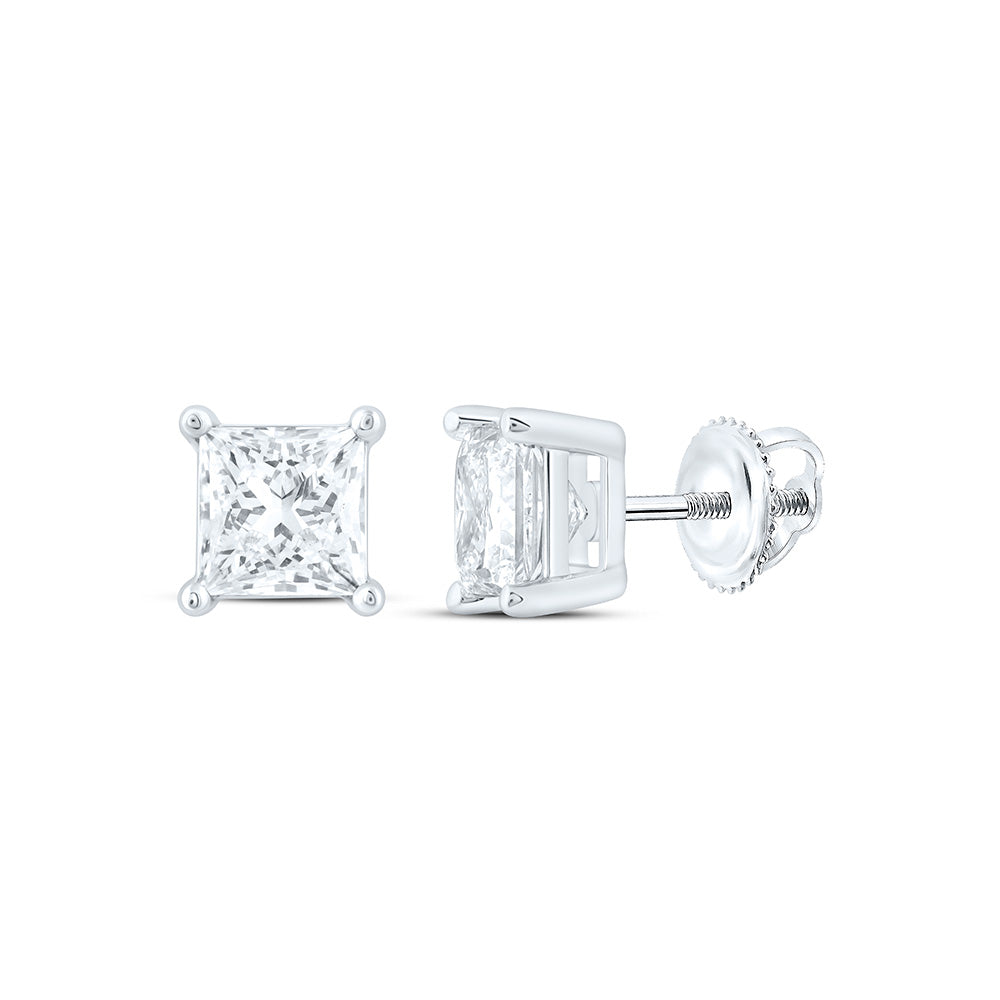 14K Yellow Or White Gold 1 Cttw Lab Grown Diamond Princess Solitaire Earring