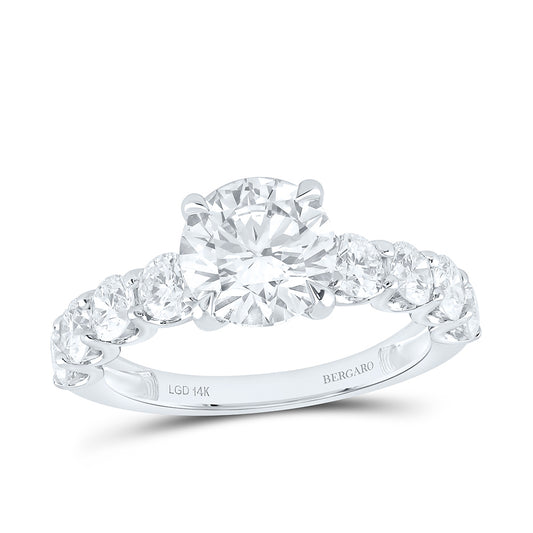 14K Yellow Or White Gold 3 3/8 Cttw Lab Grown Diamond 2 Cttw Center Round Engagement Ring
