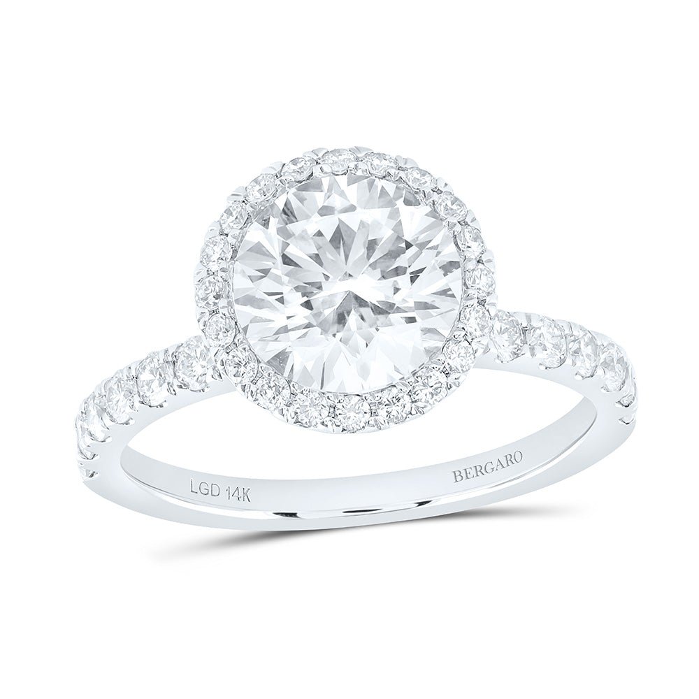 14K Yellow Or White Gold 2 3/4 Cttw Lab Grown Diamond 2 Cttw Center Round Engagement Ring