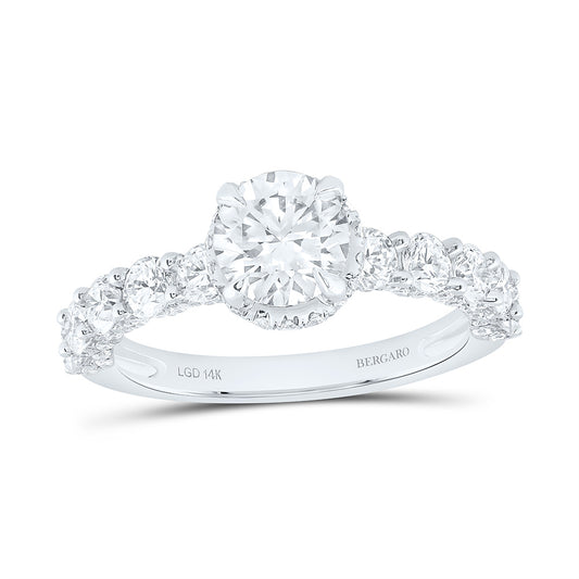 14K Yellow Or White Gold 3 1/2 Cttw Lab Grown Diamond 2 Cttw Center Round Engagement Ring