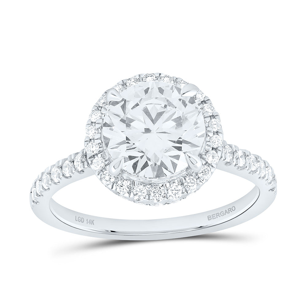 14K Yellow Or White Gold 2 1/2 Cttw Lab Grown Diamond 2 Cttw Center Round Engagement Ring