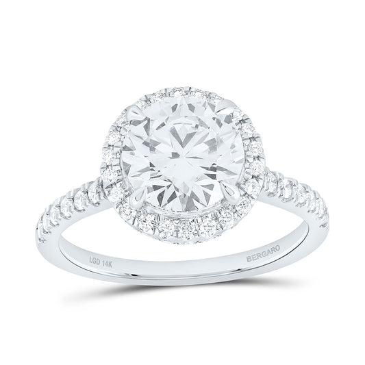 14K Yellow Or White Gold 2 1/2 Cttw Lab Grown Diamond 2 Cttw Center Round Engagement Ring