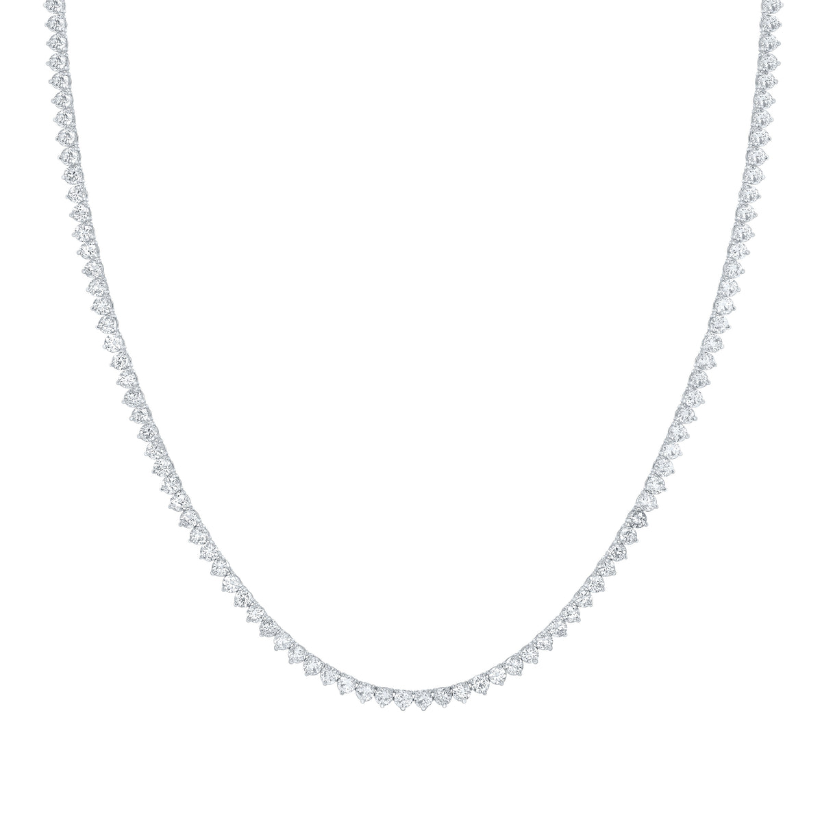 14K Yellow Or White Gold 5 Cttw Lab Grown Diamond Fashion Round Tennis Necklace (16 Inch)