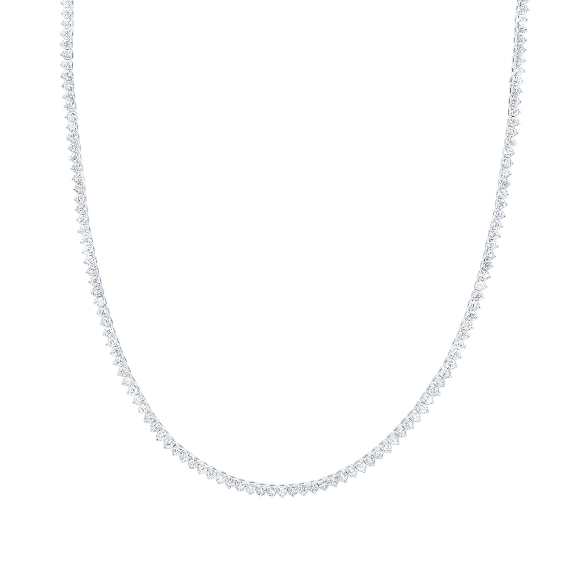 14K Yellow Or White Gold 7 Cttw Lab Grown Diamond Fashion Round Tennis Necklace (16 Inch)