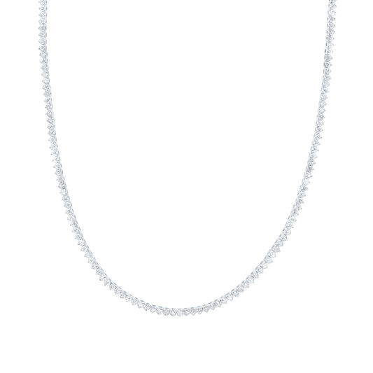 14K Yellow Or White Gold 7 Cttw Lab Grown Diamond Fashion Round Tennis Necklace (16 Inch)