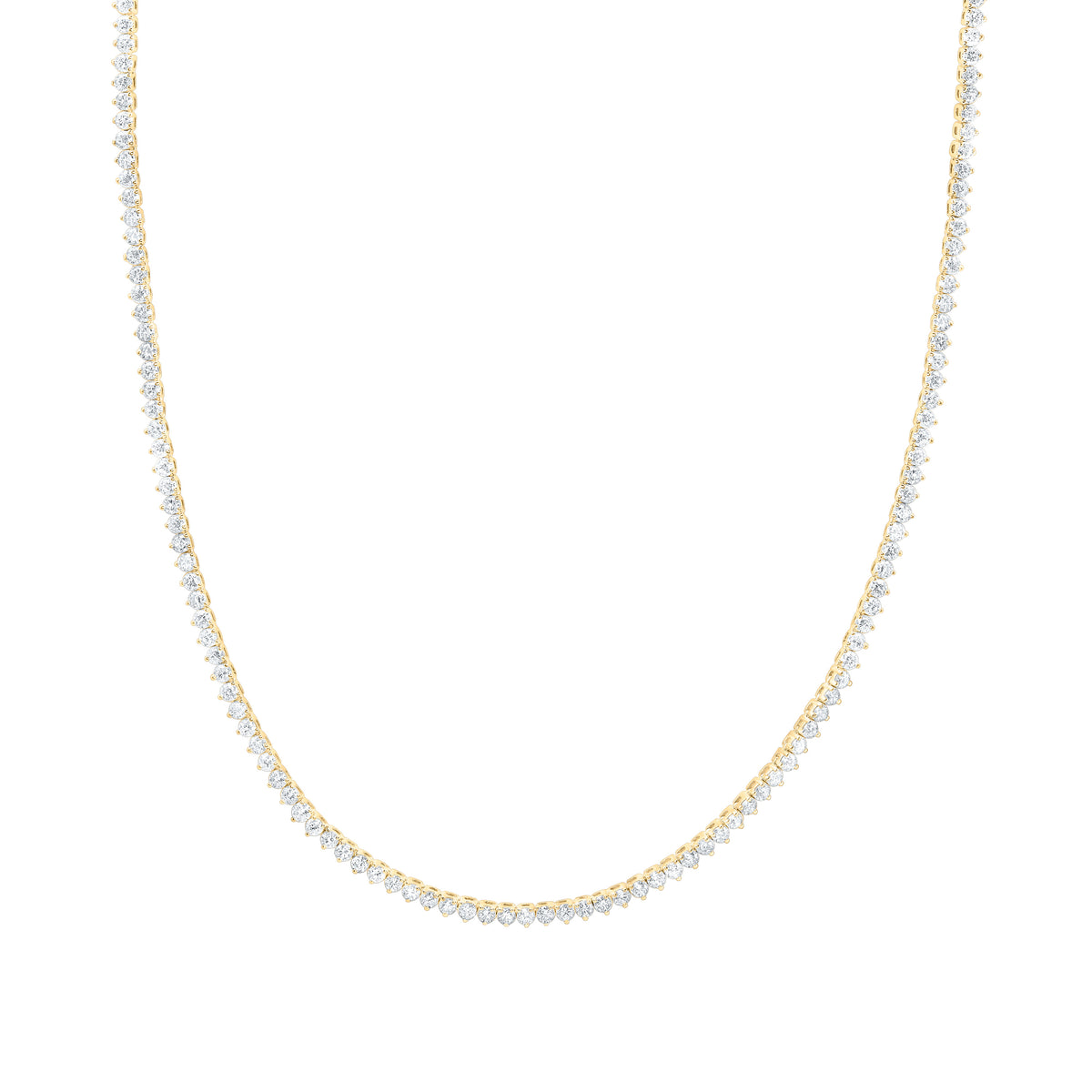 14K Yellow Or White Gold 7 Cttw Lab Grown Diamond Fashion Round Tennis Necklace (16 Inch)