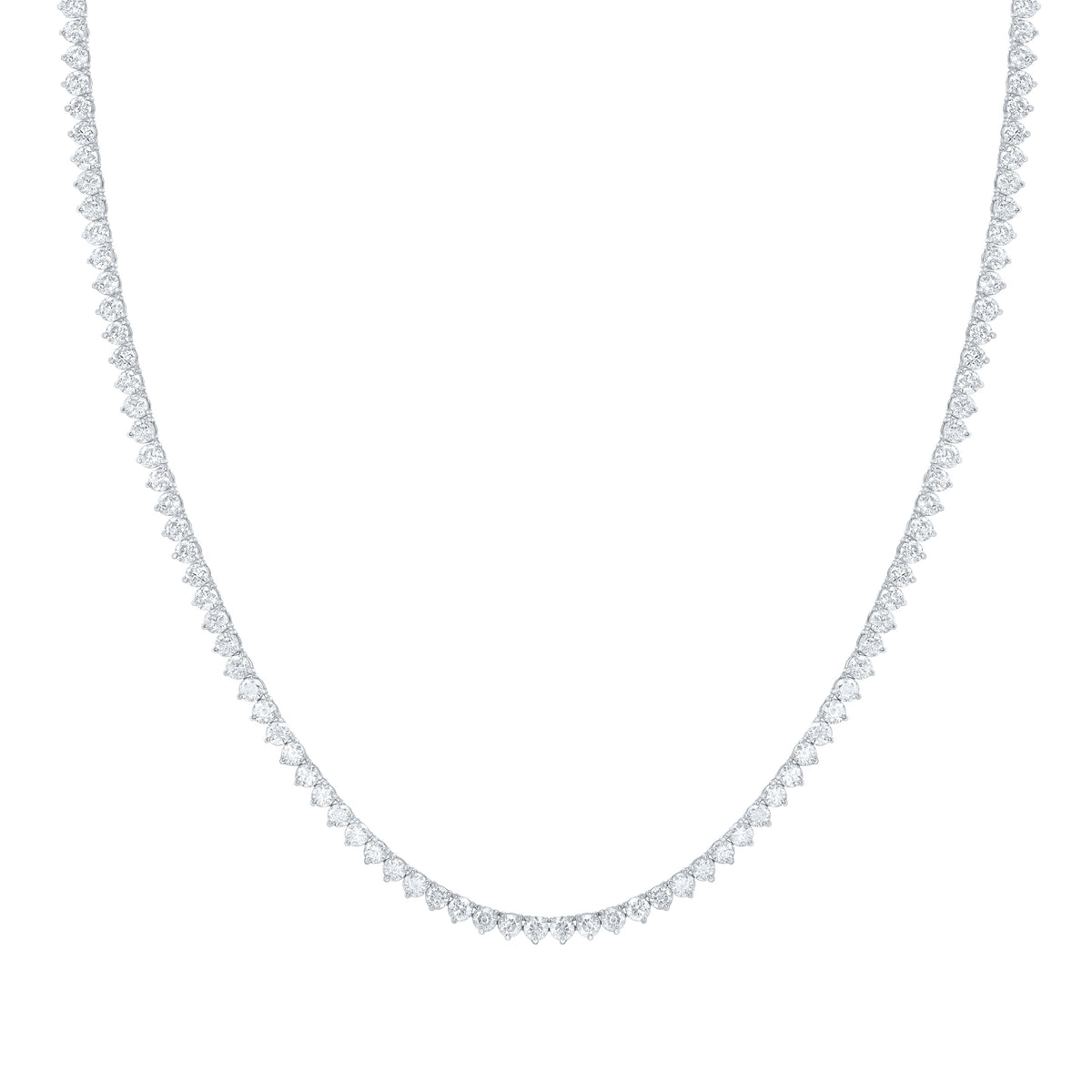 14K Yellow Or White Gold 10 Cttw Lab Grown Diamond Fashion Round Tennis Necklace (16 Inch)