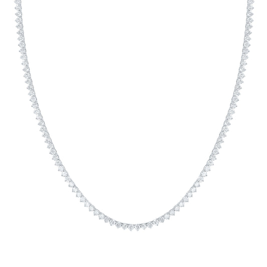 14K Yellow Or White Gold 10 Cttw Lab Grown Diamond Fashion Round Tennis Necklace (16 Inch)
