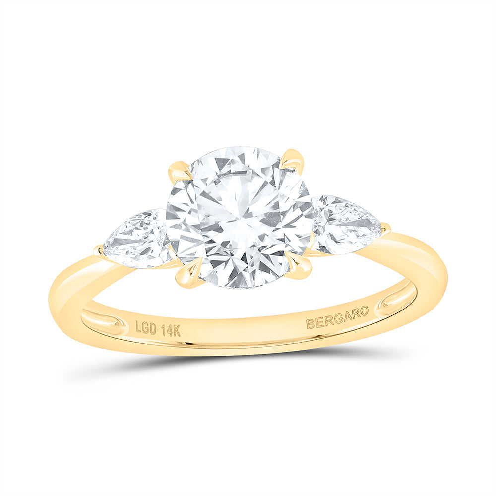 14K Yellow Gold 1 3/4 Cttw Lab Grown Diamond 1 1/2 Cttw Center Round Engagement Ring