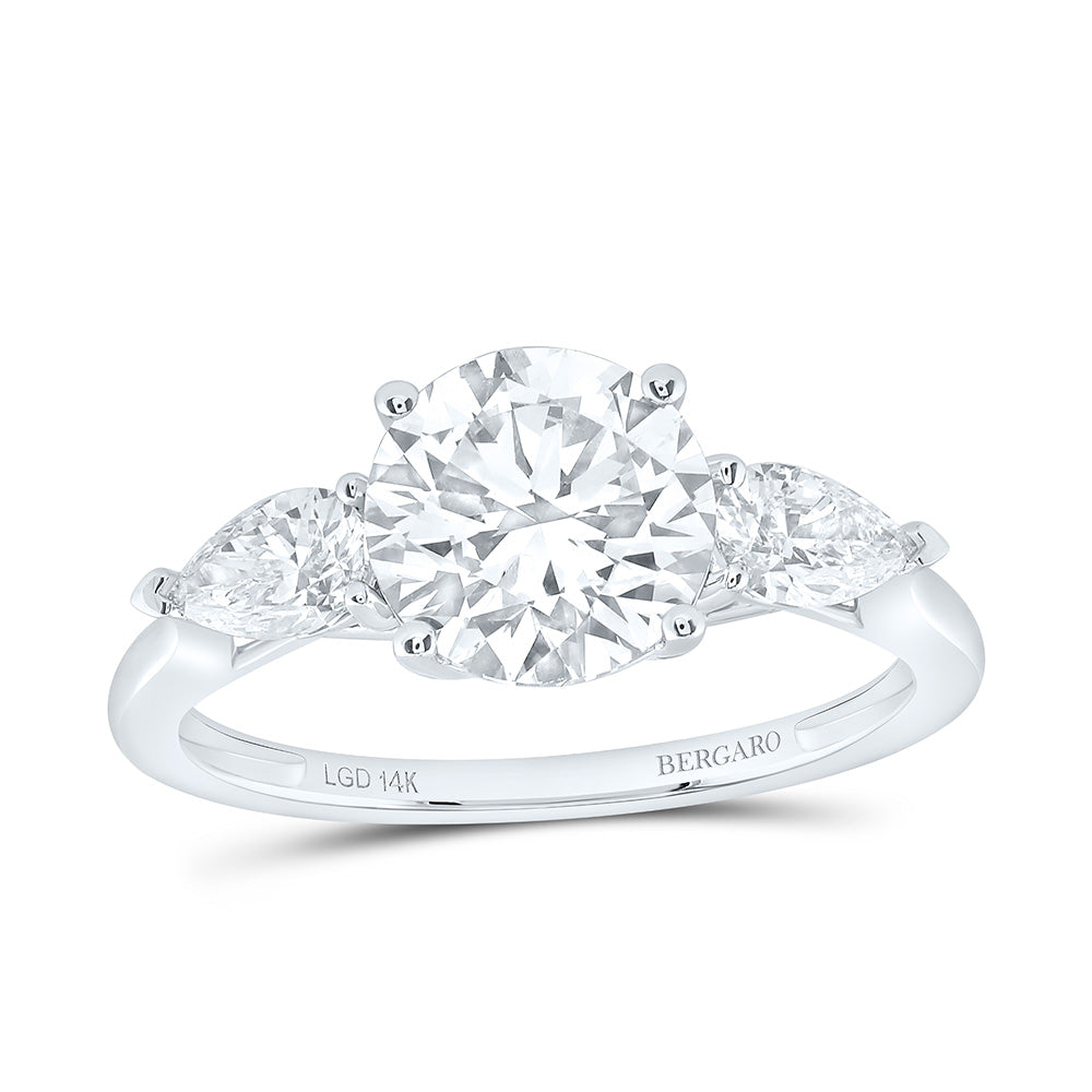 14K Yellow Or White Gold 2 1/2 Cttw Lab Grown Diamond 2 Cttw Center Round Engagement Ring