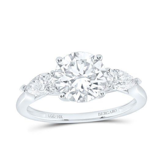 14K Yellow Or White Gold 2 1/2 Cttw Lab Grown Diamond 2 Cttw Center Round Engagement Ring