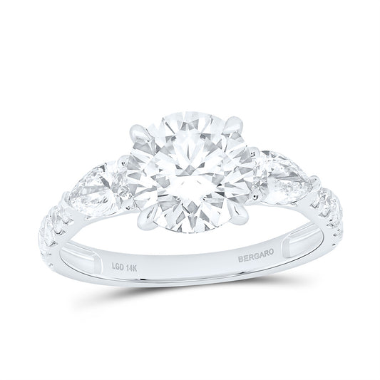 14K Yellow Or White Gold 3 Cttw Lab Grown Diamond 2 Cttw Center Round Engagement Ring