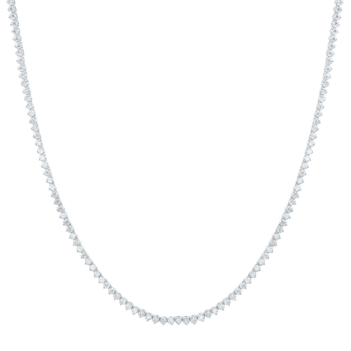 14K Yellow Or White Gold 7 Cttw Lab Grown Diamond Fashion Round Tennis Necklace (16 Inch)