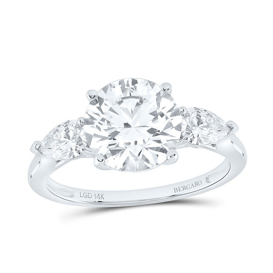 14K Yellow Or White Gold 3 5/8 Cttw Lab Grown Diamond 3 Cttw Center Round Engagement Ring