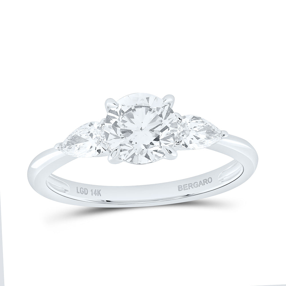 14K Yellow Or White Gold 1 1/3 Cttw Lab Grown Diamond 1 Cttw Center Round Engagement Ring