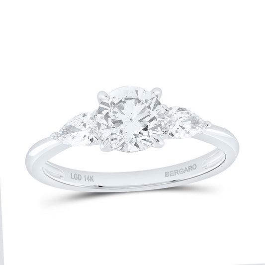 14K Yellow Or White Gold 1 1/3 Cttw Lab Grown Diamond 1 Cttw Center Round Engagement Ring