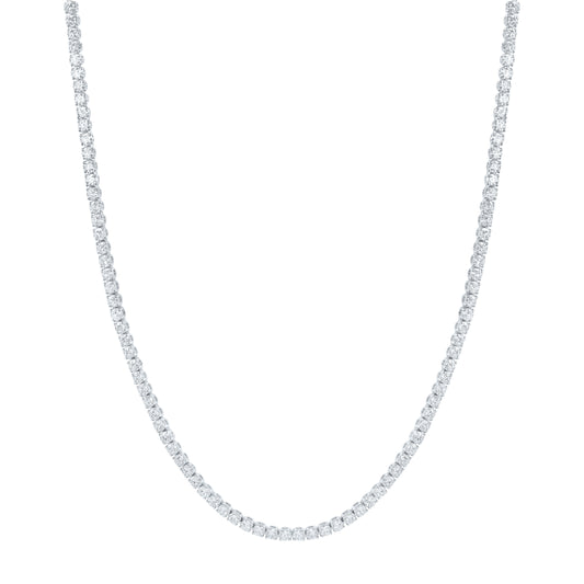 14K Yellow Or White Gold 10 Cttw Lab Grown Diamond Fashion Round Tennis Necklace (16 Inch)